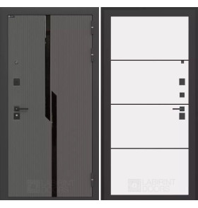 Входная дверь CARBON 25 - Белый софт, черная вставка