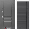 Входная дверь Платинум 22 - Графит софт, черная вставка | Декоративная MDF панель 16 мм с наличником, цвет 