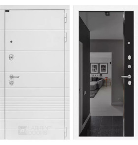 Входная дверь Трендо с зеркалом Панорама с тонировкой - Черный кварц