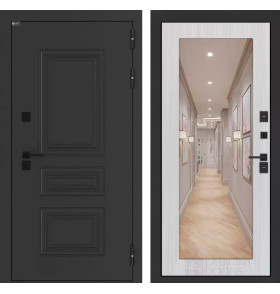 Входная дверь Аляска Лайт с Зеркалом 18 - Сандал белый