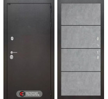 Входная дверь SILVER 25 - Бетон светлый, черный молдинг