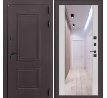 Входная дверь Полярис лайт с зеркалом Максимум - Сандал белый