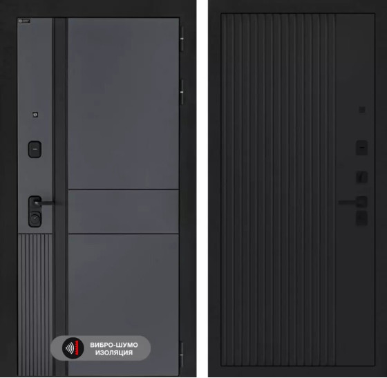 Входная дверь EVOLAB 29 - Черный кварц | Фрезерованная МДФ панель 10 мм, цвет 