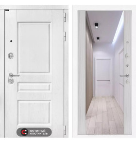 Входная дверь VERSAL с Зеркалом Максимум - Сандал белый