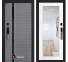 Входная дверь Пиано Смарт 2.0 с зеркалом 18 - Белое дерево