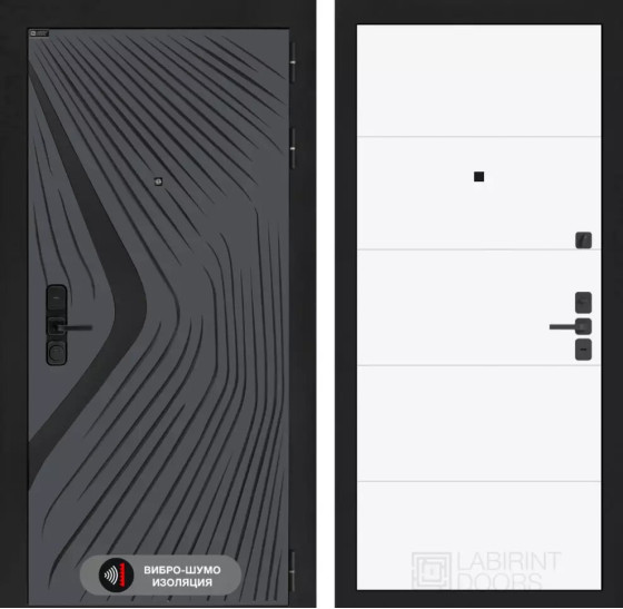 Входная дверь LEOLAB 13 - Белый софт | Фрезерованная МДФ панель 10 мм, цвет 