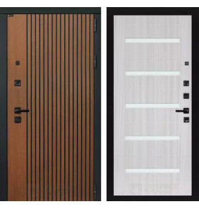 Входная дверь STORM 01 - Сандал белый, стекло белое