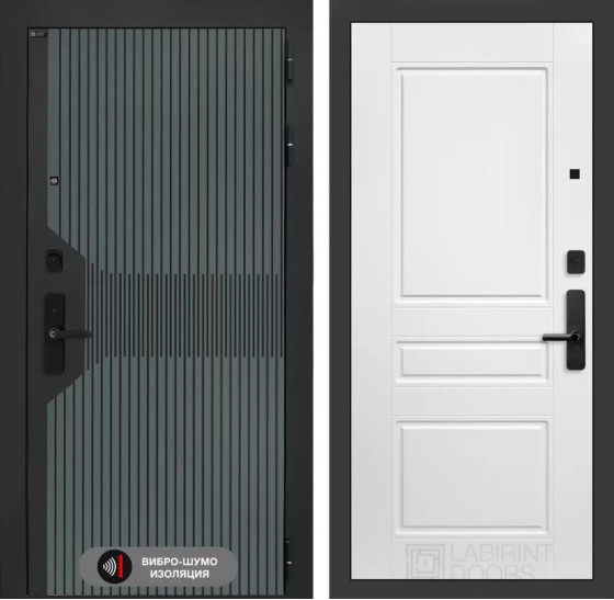 Входная дверь Смартлаб 03 - Белый софт | Фрезерованная МДФ панель 10 мм, цвет 