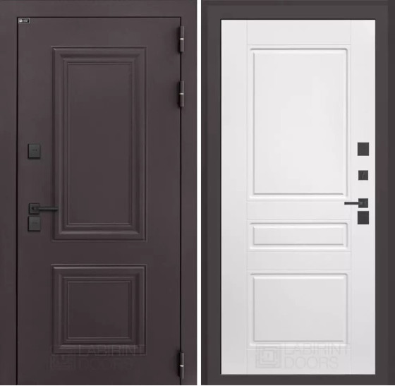 Входная дверь Полярис лайт 03 - Белый софт | Металлическая отделка методом давления на полотне, 960х2050 мм (внешний 1130х2130 мм), 880х2050 мм (внешний 1050х2130 мм)