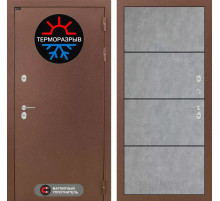 Входная дверь Термо Магнит 25 - Бетон светлый, черный молдинг