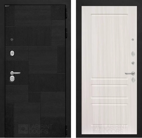 Входная дверь PAZL 03 - Сандал белый | Современная MDF панель 10 мм, цвет 