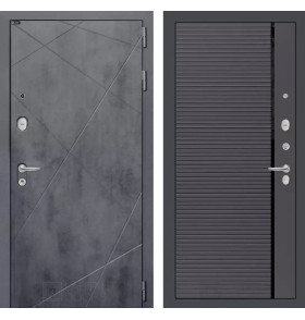 Входная дверь LOFT 22 - Графит софт, черная вставка