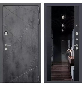 Входная дверь LOFT с Зеркалом тонированным Максимум - Черный кварц