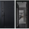 Входная дверь PIANO с зеркалом Панорама с тонировкой - Черный кварц | Декоративная MDF панель 10 мм с наличниками, цвет 