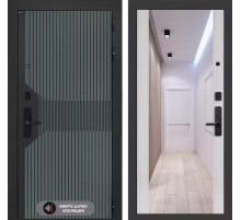 Входная дверь Смартлаб с Зеркалом Максимум - Сандал белый