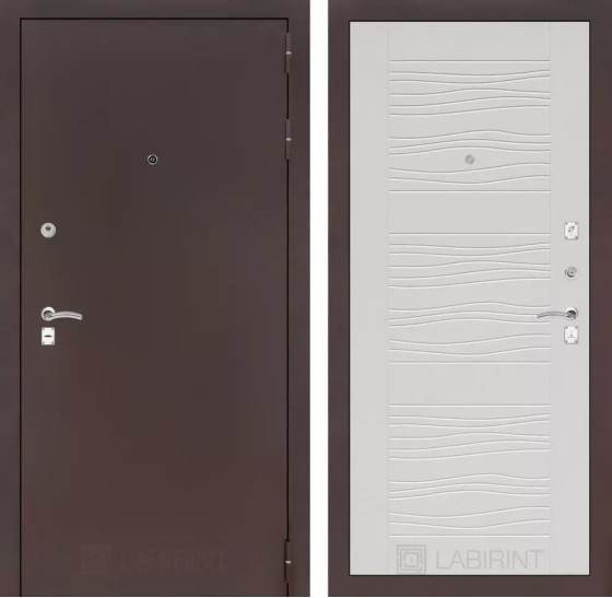 Входная дверь CLASSIC антик медный 06 - Белое дерево | Металл с практичным покрытием 