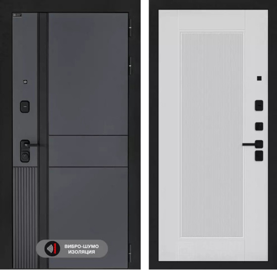 Входная дверь EVOLAB 30 - Белый рельеф софт | Фрезерованная МДФ панель 10 мм, цвет 