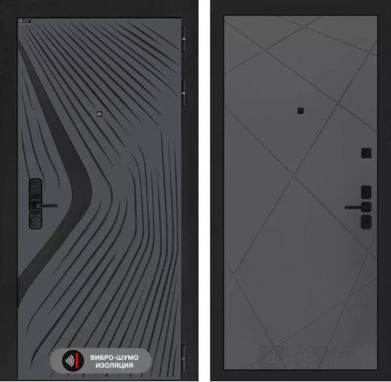 Входная дверь LEOLAB 24 - Графит софт | Фрезерованная МДФ панель 10 мм, цвет 