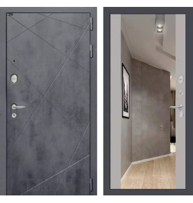 Входная дверь LOFT с Зеркалом Максимум - Грей софт