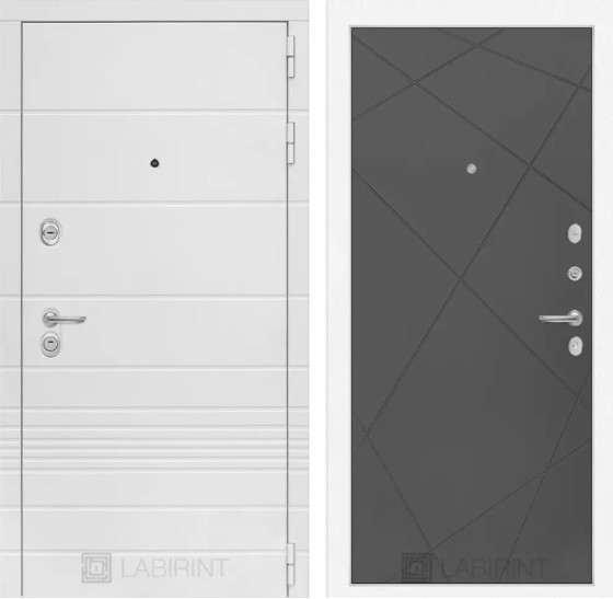 Входная дверь Трендо 24 - Графит софт | Декоративная MDF панель 10 мм с фрезерованным наличником, цвет 