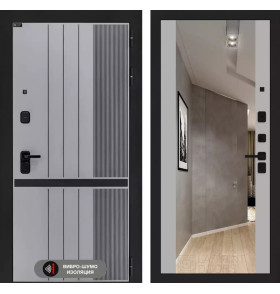 Входная дверь SKYLAB с Зеркалом Максимум - Грей софт