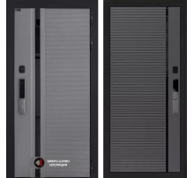 Входная дверь Пиано Смарт 2.0 панель 22 - Графит софт, черная вставка