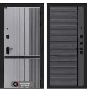 Входная дверь SKYLAB 22 - Графит софт, черная вставка