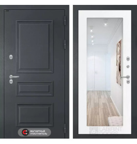 Входная дверь Атлантик с Зеркалом 18 - Белое дерево