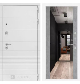 Входная дверь Трендо с Зеркалом Максимум - Бетон светлый