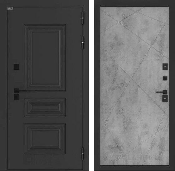 Входная дверь Аляска Лайт 24 - Бетон светлый | Металлическая отделка методом давления на полотне