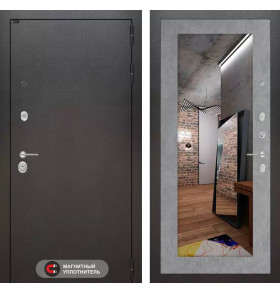 Входная дверь SILVER с Зеркалом 18 - Бетон светлый