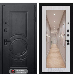 Входная дверь GRAND с Зеркалом 18 - Сандал белый