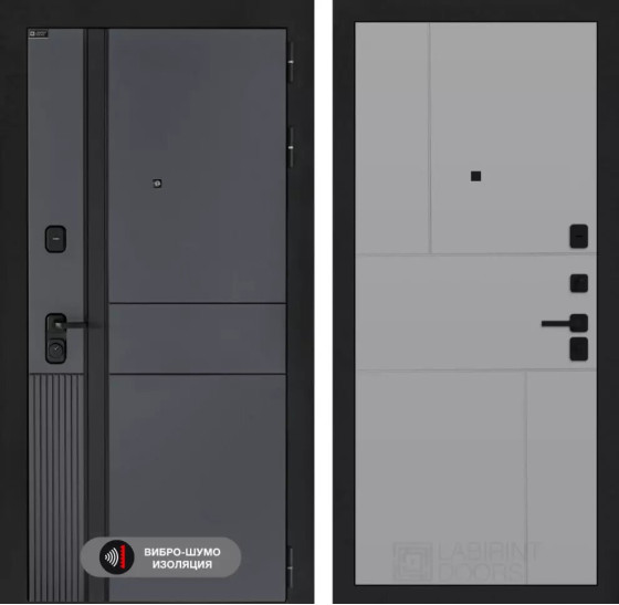 Входная дверь EVOLAB 21 - Грей софт | Фрезерованная МДФ панель 10 мм, цвет 