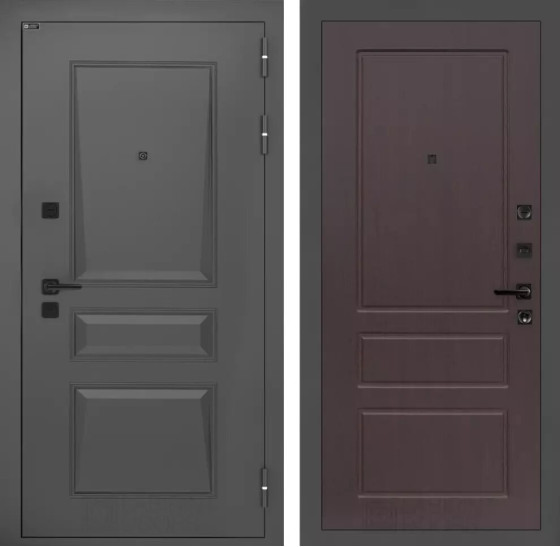 Входная дверь Орлеан 03 - Орех премиум | Металлическая отделка методом давления на полотне