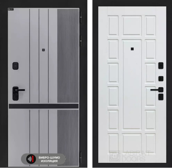 Входная дверь SKYLAB 12 - Белое дерево | Фрезерованная МДФ панель 10 мм, цвет 