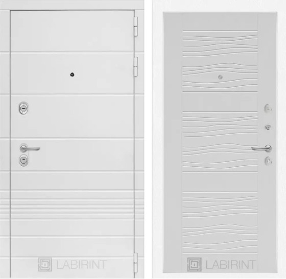 Входная дверь Трендо 06 - Белое дерево | Декоративная MDF панель 10 мм с фрезерованным наличником, цвет 