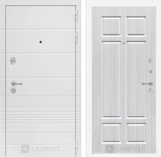 Входная дверь Трендо 08 - Кристалл вуд | Декоративная MDF панель 10 мм с фрезерованным наличником, цвет 