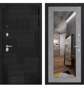 Входная дверь PAZL с зеркалом 18 - Бетон светлый