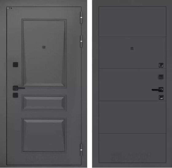 Входная дверь Орлеан 13 - Графит софт | Металлическая отделка методом давления на полотне