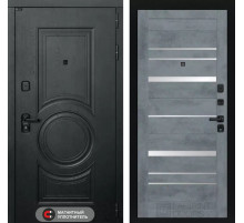 Входная дверь GRAND 20 - Бетон темный, зеркальные вставки