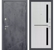 Входная дверь LOFT 02 - Сандал белый, стекло черное