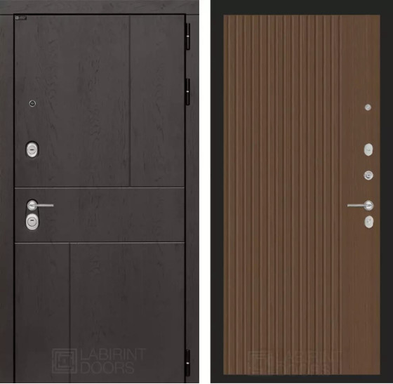 Входная дверь URBAN 29 - Дуб кантри темный | Стильная декоративная MDF панель 10 мм с наличником, цвет 