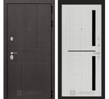 Входная дверь URBAN 02 - Сандал белый, стекло черное