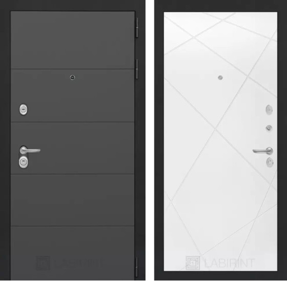 Входная дверь ART 24 - Белый софт | Современная декоративная MDF панель 10 мм, цвет 