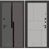 Входная дверь CARBON 21 - Грей софт | Декоративная MDF панель 10 мм с черным стеклом фацет, цвет 