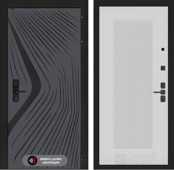 Входная дверь LEOLAB 30 - Белый рельеф софт | Фрезерованная МДФ панель 10 мм, цвет 