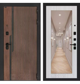 Входная дверь KARMINA с Зеркалом 18 - Сандал белый