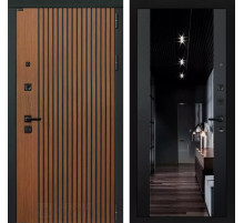 Входная дверь STORM с Зеркалом тонированным Максимум - Черный кварц