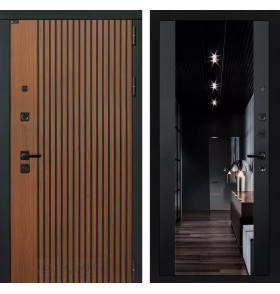 Входная дверь STORM с Зеркалом тонированным Максимум - Черный кварц