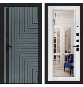 Входная дверь CREDOR с Зеркалом Фацет - Белый софт